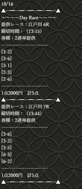万舟券之無敵家 ポイント情報 デイレース