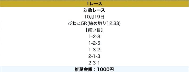 神舟の無料予想の買い目