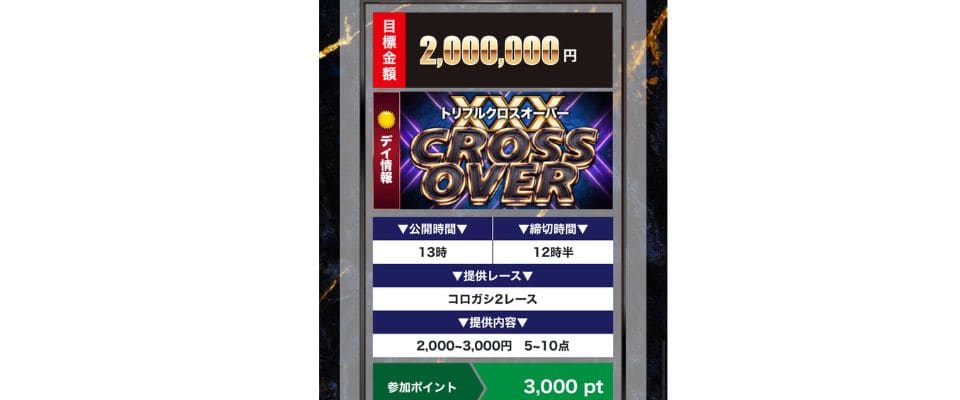 XXXOVER(トリプルクロスオーバー)　金額