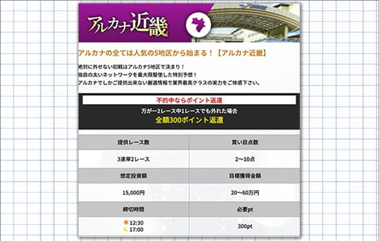アルカナ近畿 プラン詳細