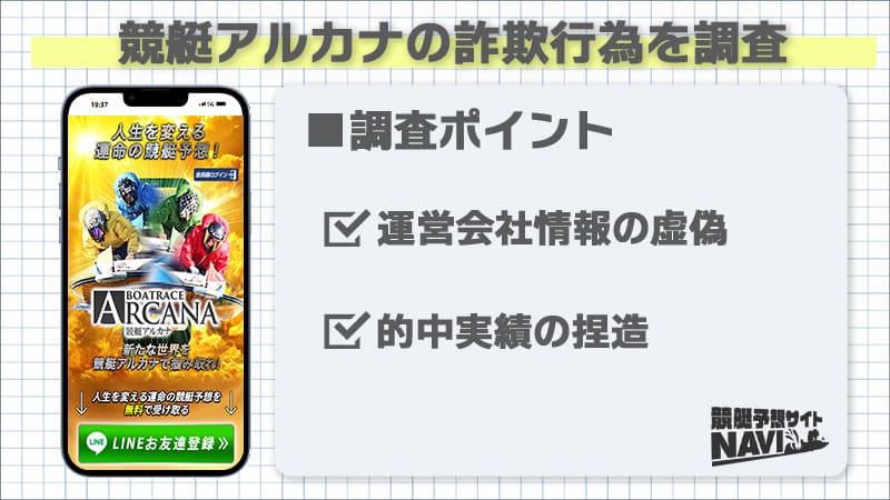 競艇アルカナ 詐欺行為 検証内容