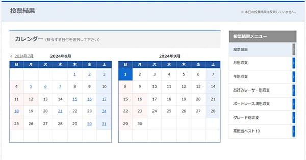 テレボート 収支確認（日別）