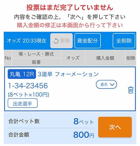 テレボート ベットリスト